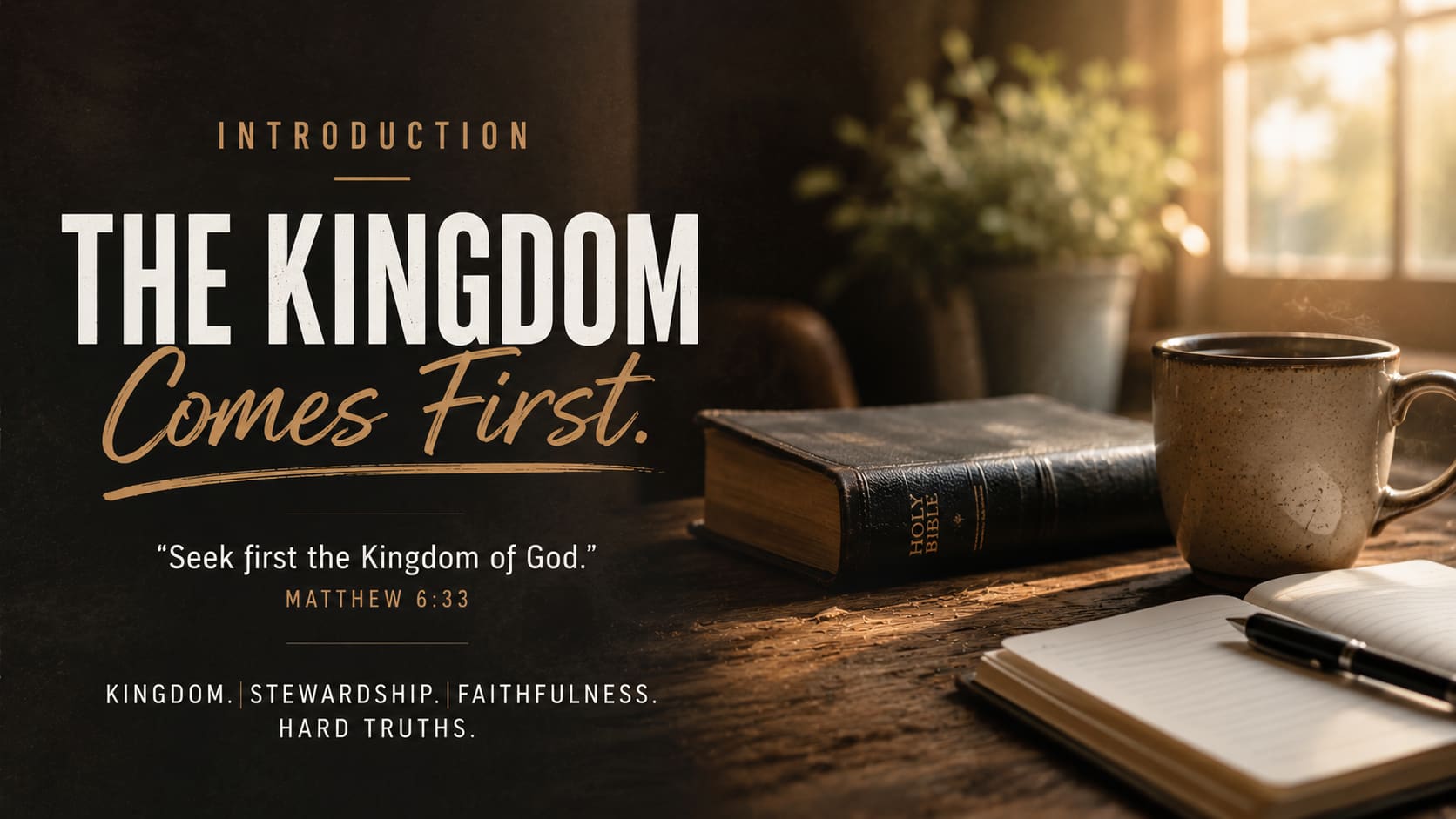 Introduction — The Kingdom Comes First. Seek first the Kingdom of God, Matthew 6:33